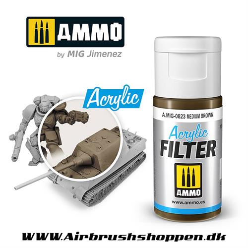  A.MIG 0823 Medium Brown Akryl filter 15 ml